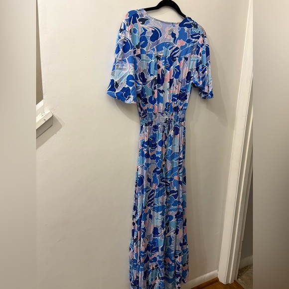 Able the label - Anthropologie - some hi-low Floral Blue Maxi Dress- medium - Picture 6 of 6